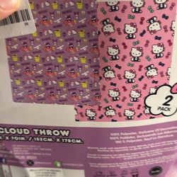 Set Up Two Hello Kitty Blankets
