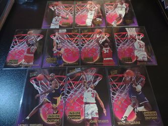 1993-94 Fleer Ultra Inside Outside Complete Set #1 - #10 Michael Jordan Hakeem Olajuwon Robinson Ewing and more... Insert Cards.  Rare.