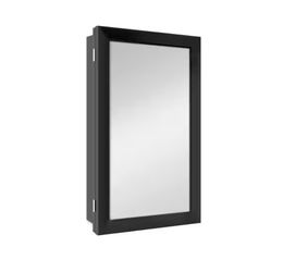 Glacier Bay 15-1/4 in. W x 26 in. H Rectangular Framed Recessed or Surface-Mount Bathroom Medicine Cabinet with Mirror, Black