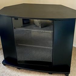 TV Stand w/Electronics Shelves & Media storage-Black