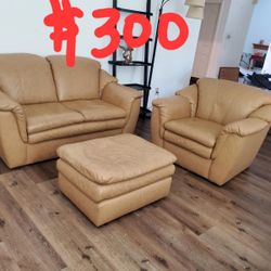 Leather Couches And Ottoman