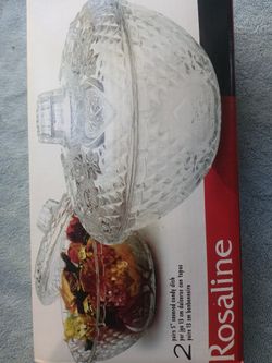 2 Glass Candy Dishes