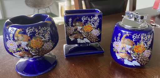 Rare Japanese Antique Porcelain Smoking Set  
