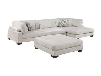 Tinley Beige 4-Piece Modular Sectional with Chaise and Ottoman
