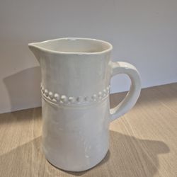 Handcrafted Cream-colored Ceramic Pitcher