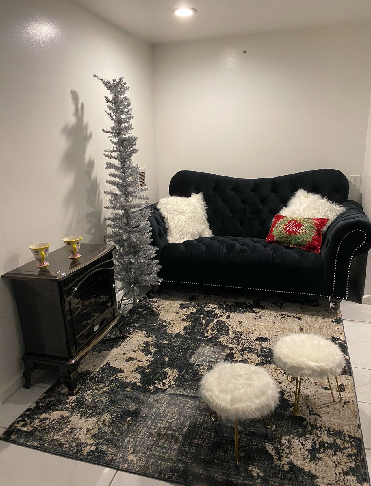 Victorian Loveseat Black Velvet (Or Best Offer)