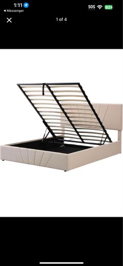 Upholstered Bed Frame with Lift Storage