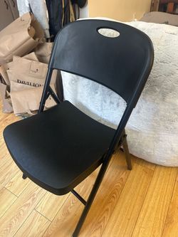 Black folding chairs