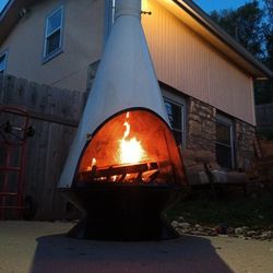 Vintage 70's Indoor/Outdoor Fireplace 