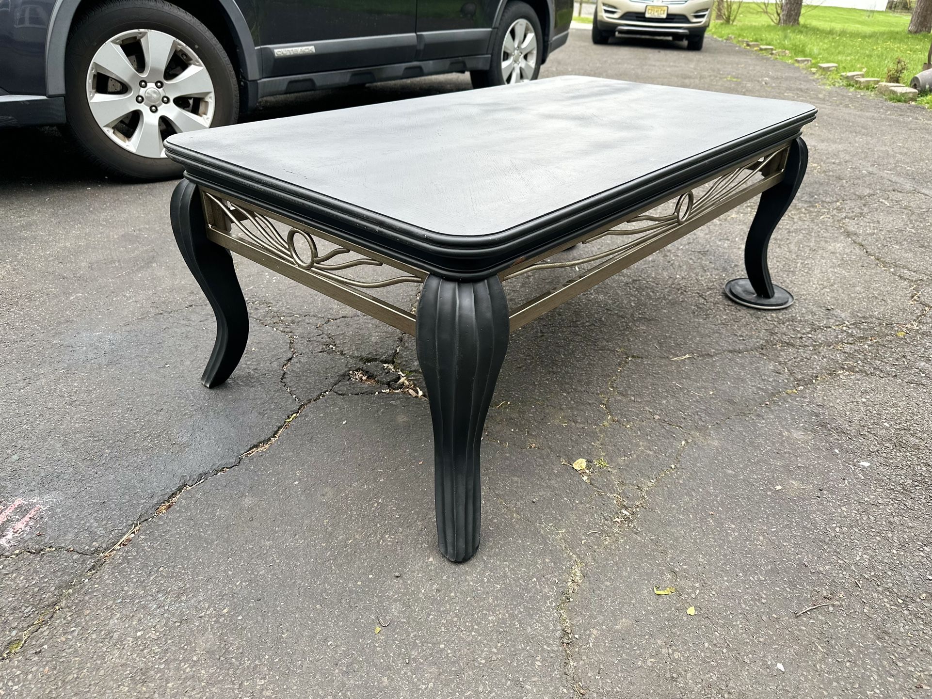 Black Solid Wood Coffee Table