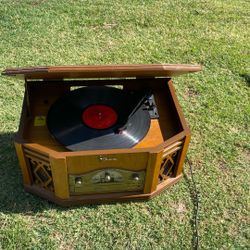 Emerson Record Player, With Caset Player.