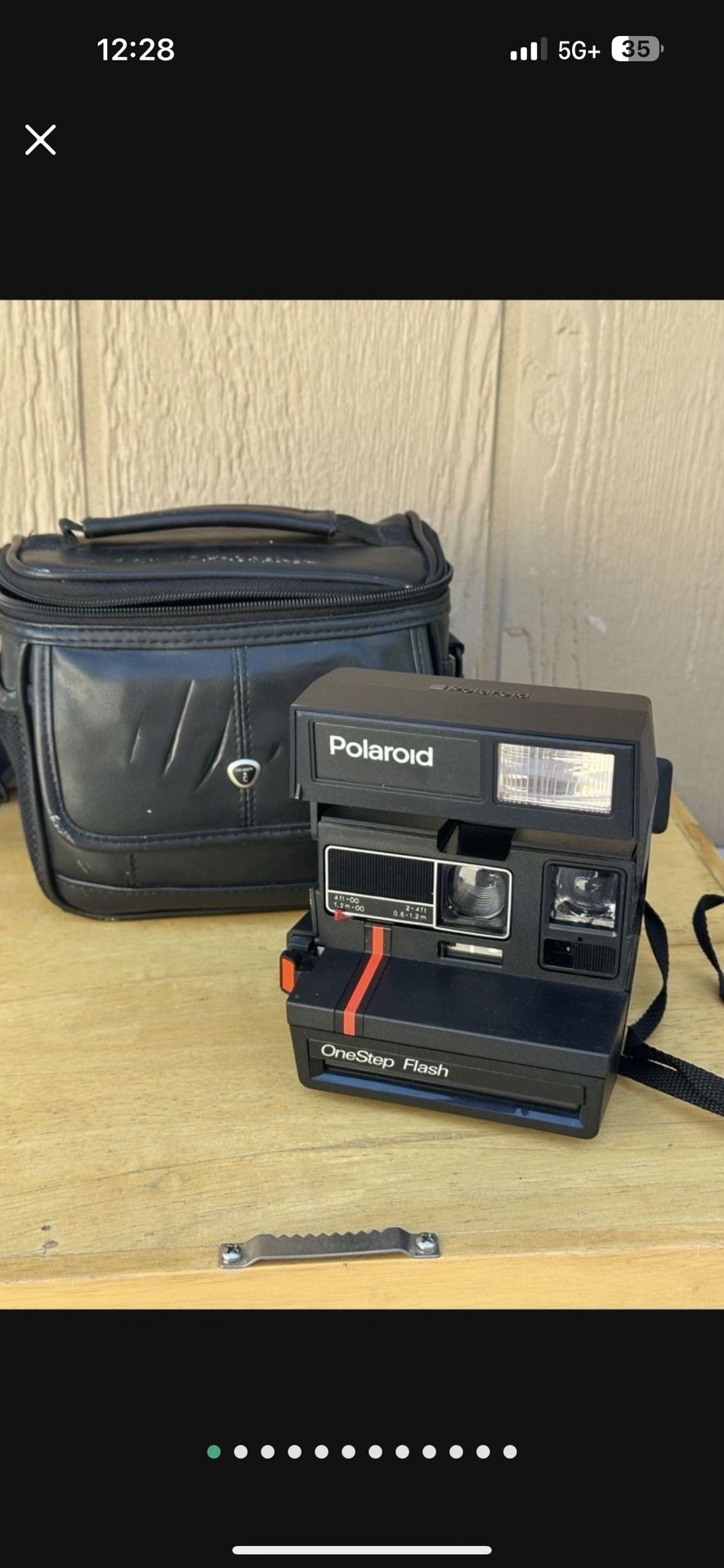 Vintage Polaroid One-Step Flash 600 Instant Red Stripe Film Camera Tested W Case