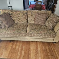 Brown Floral Couch