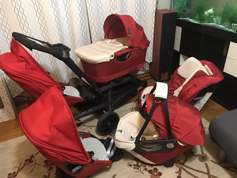 Orbit Baby G3 Helix Double Stroller Red Color Sets, 6 Pieces In 1 Sets