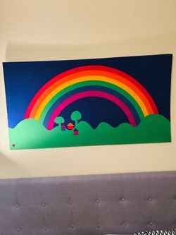 Rainbow Wall hanging fabric 1970s Finland