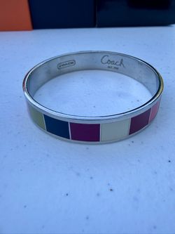 Coach Legacy Stripe Enamel Bangle Bracelet