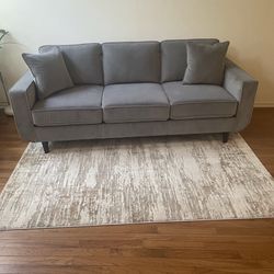 Velvet Grey Couch 