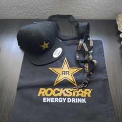 Rockstar Energy Hat,tote Bag &  Lanyard New Skateboarding BMW Snowboard 