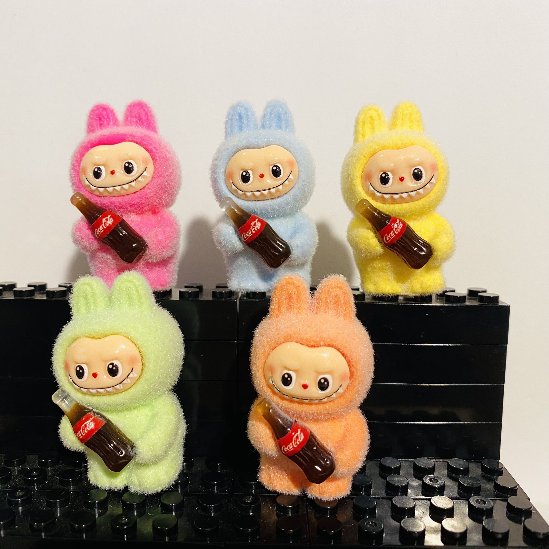 Labubu Figurines with Coke Accessory | Cute Toy Figures Desk or Display
