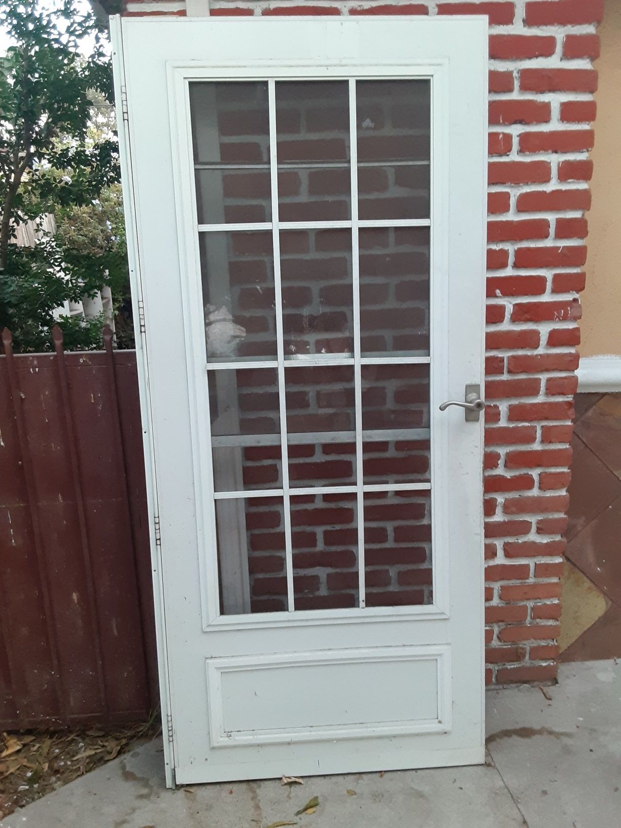 Heavy duty screen door 36 by 80 with windows that open up and down