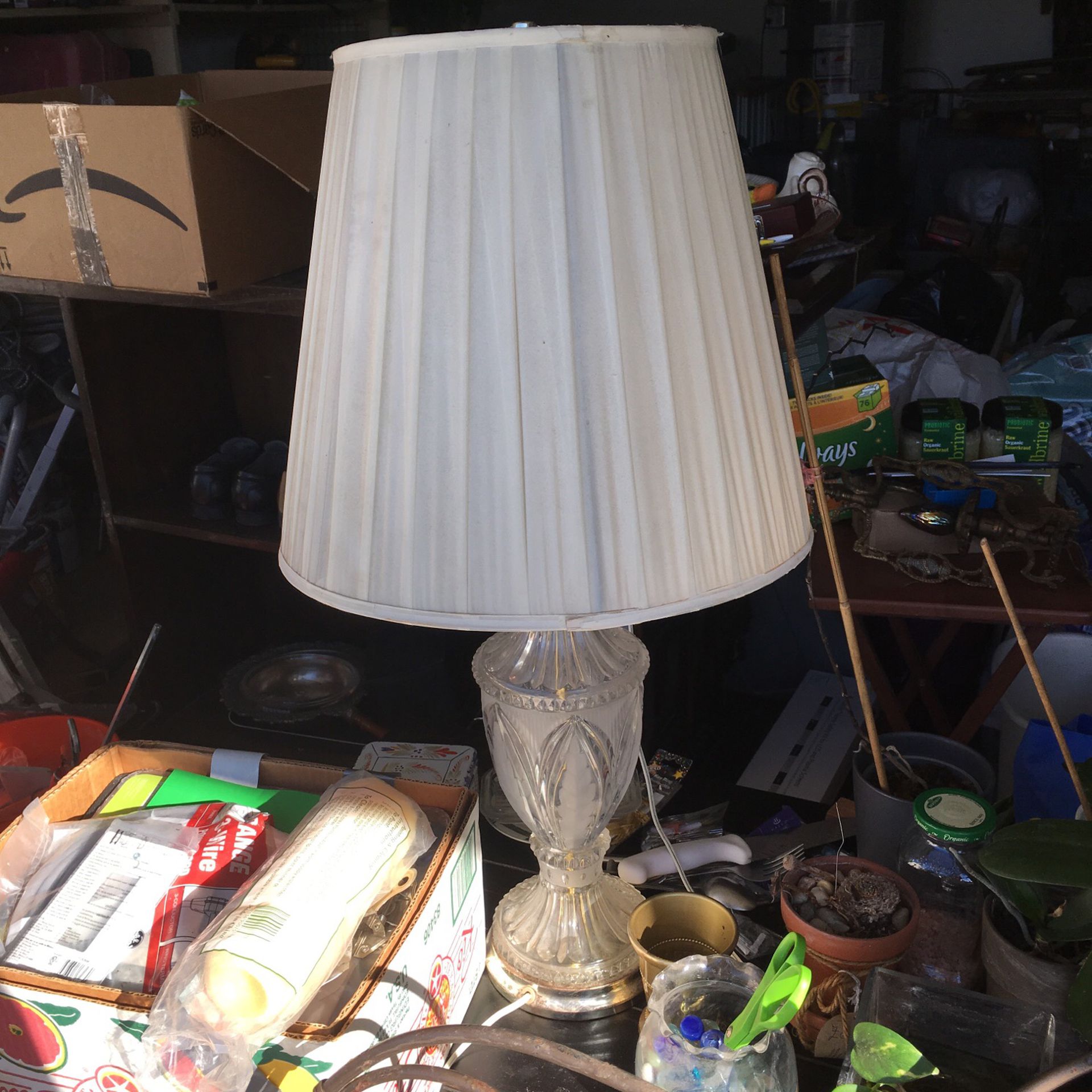 Vintage Crystal Base Lamp