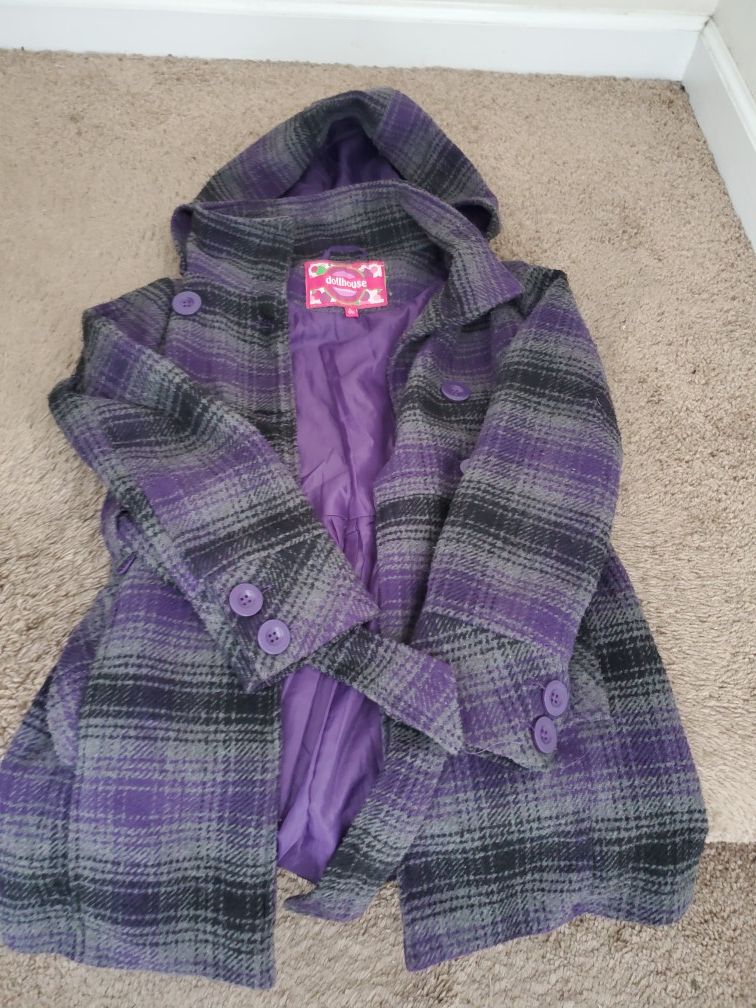 Young girl pea coat size large (14)