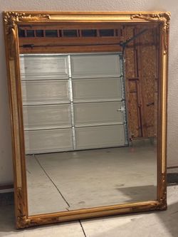 Large Ornate Gold Wall Mirror – Vintage Style – 44” x 35”