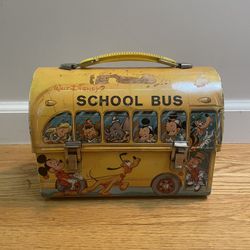 60s Vintage Disney Schoolbus Metal Lunchbox