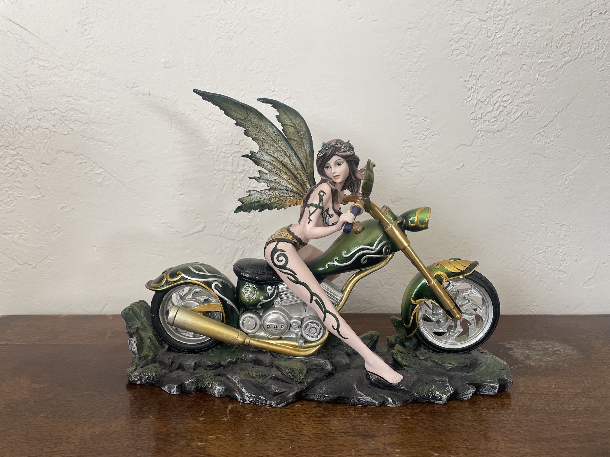 Motorcycle Fairy Statue Figurine