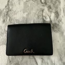Coach Black Leather Card Case