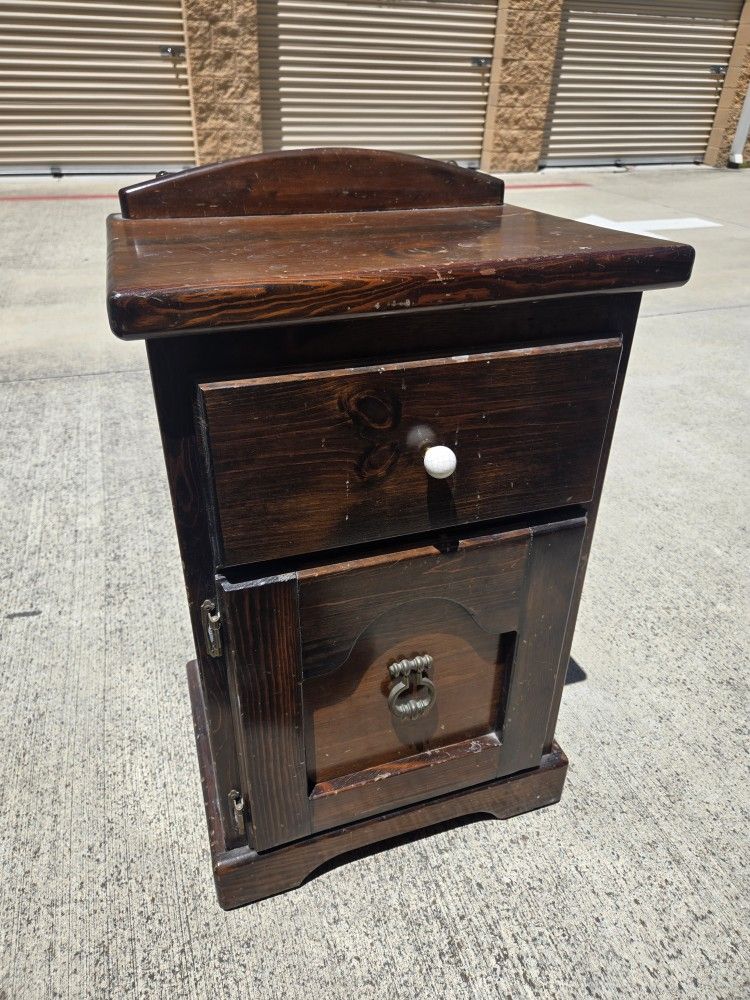 Vintage Wood Nightstand
