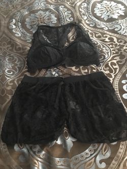 New Lace drawstring shorts and halter bandeau top shirt