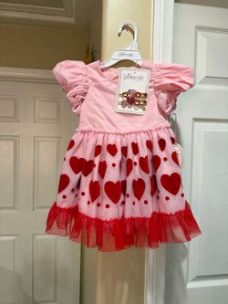 Nannette toddler girl Pink Heart Tulle Dress