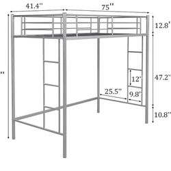 Twin Size Loft Bed With Ladders 