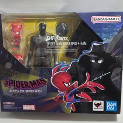 S.H. Figuarts Spider-Man Noir & Spider-Ham "Across the Spider-Verse" NIB (DR)