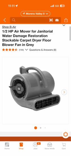 B-Air 1/2 HP Air Mover Floor Blower Fan VP-50