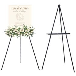 MEEDEN Wooden Easel Stand For Display: Black Wood Tripod For Wedding Sign - Poster Board Holder
