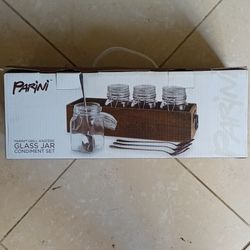 Parini Grill Masters Glass Jar Condument Set