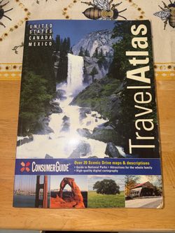 Consumer Guide Travel Atlas United States, Canada, Mexico Over 20 Scenic Dr Maps. Corner has minor damage see pic