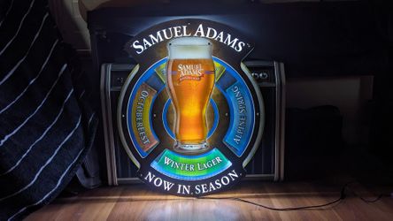 Sam Adams Beer Logo Tin Sign - Metal Wall Decor For Man Cave, Garage, Or Bar
