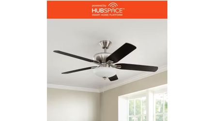 Holly Springs 52 in. Brushed Nickel LED Smart Hubspace Ceiling Fan with Light Kit and Remote