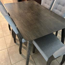 Walnut Dining Table With 5 Chairs