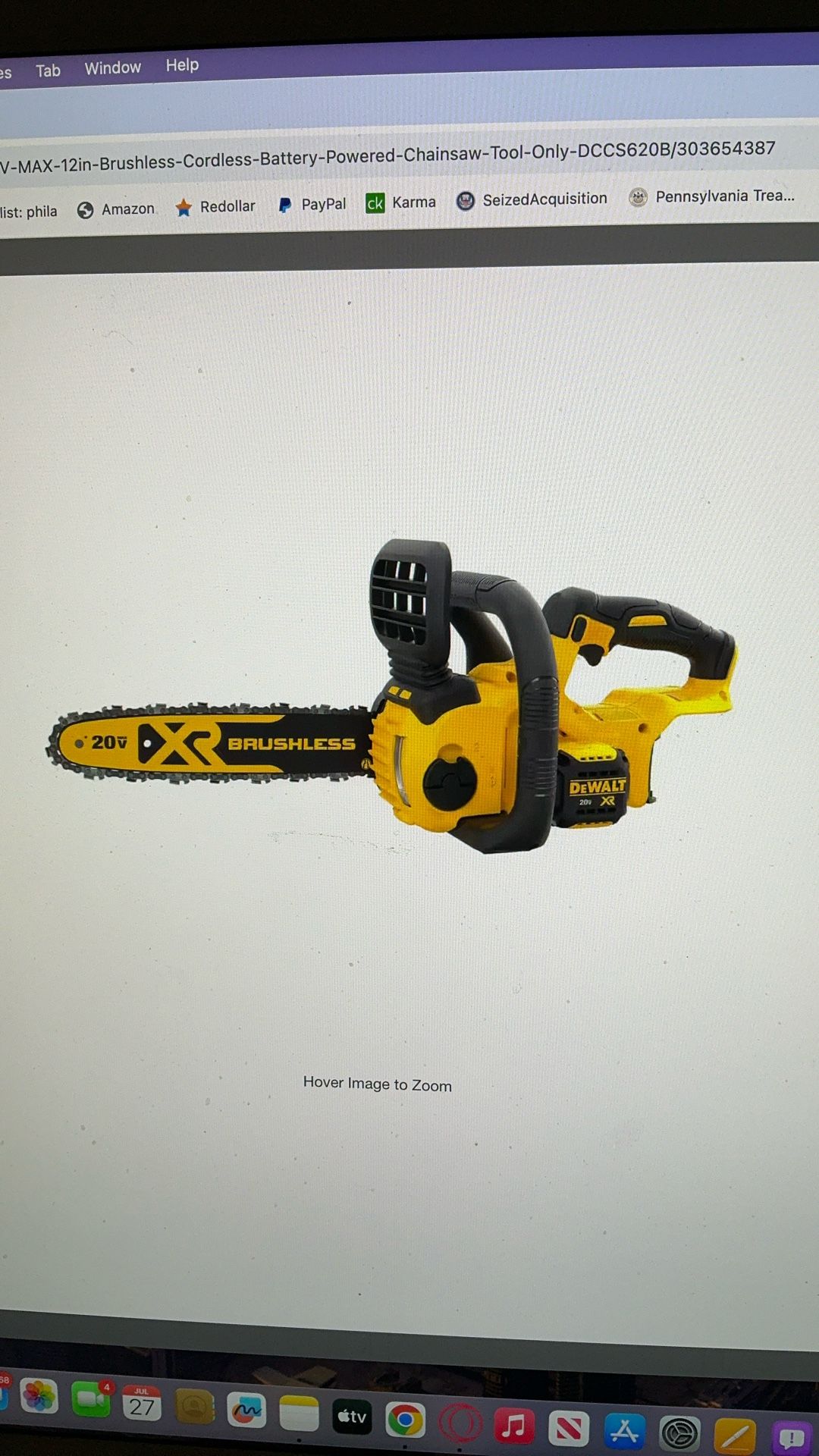 Brand New! 20V Max 12” Brushless Cordless Battery Powered Chainsaw (Tool Only)