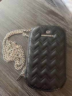 Iris & Rainbow Black Quilted Mini Crossbody Bag