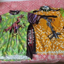 Vintage 90s Primal Wear frogs Cycling Jerseys lot of 2 no size