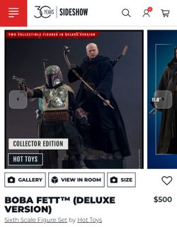 Hottoys Sideshow BOBA FETT (Deluxe Edition) 1/6 scale figure set. “NEW” unopened (Sealed)