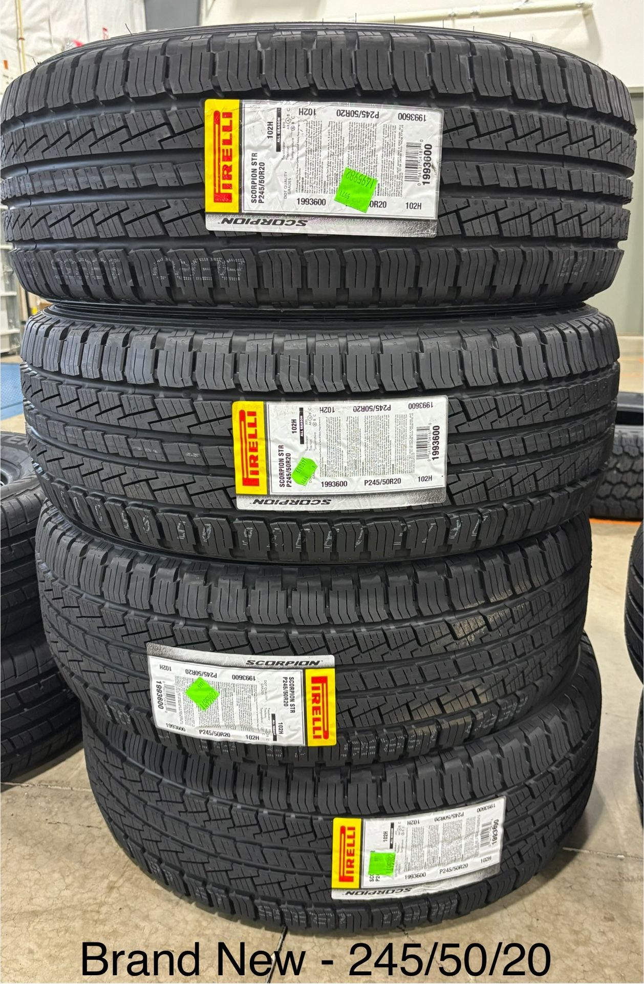 (4) - 245/50/20 Pirelli Scorpion STR All Season Tires