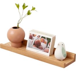 New!✨ 6x24x1.5 solid Oak floating picture ledge floating shelf.
