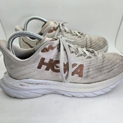 Hoka One One Mach 5 Shoes Women's 6.5 B White Copper Running Athletic Sneakers