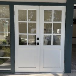 White Exterior Double Door Like New
